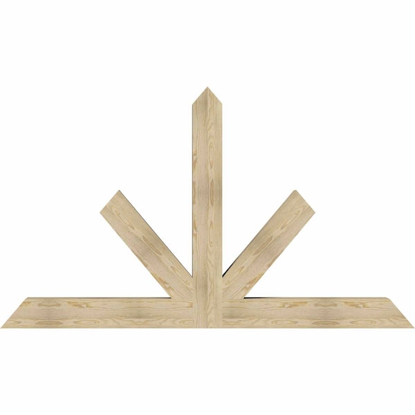 Ekena Millwork Saratoga Rough Sawn Timber Gable Bracket, Douglas Fir, 84"W x 49"H x 6"D x 6"F, 14/12 Pitch GBW084X49X0606SAR00RDF - main